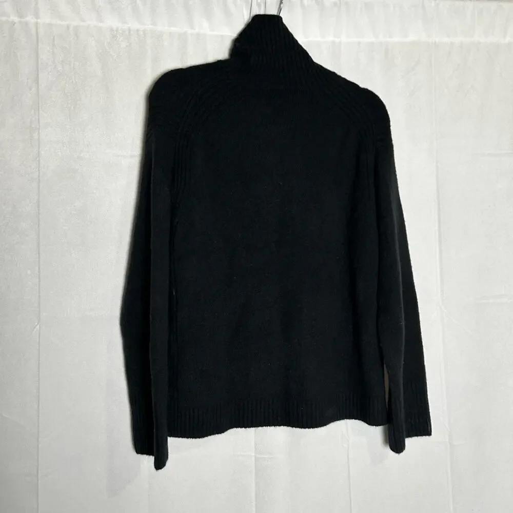 J.Crew Black Turtleneck Sweater in Supersoft Yarn Wool Alpaca Blend Size Small‎